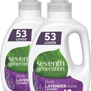 Seventh Generation Concentrated Laundry Detergent, Fresh Lavender Scent, 40 Ounce, 2 Pack, 106 Loads